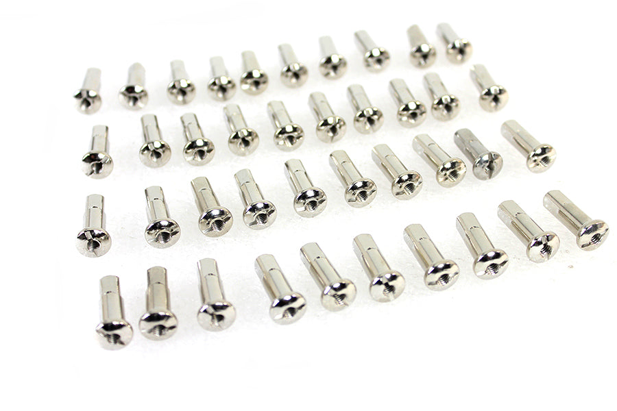 V-Twin 45-0922 Stainless Steel 40 Piece Spoke Nipple Set for 9 Gauge Spokes - 24mm Length