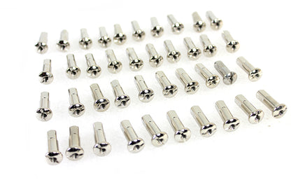 V-Twin 45-0922 Stainless Steel 40 Piece Spoke Nipple Set for 9 Gauge Spokes - 24mm Length