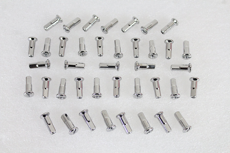 V-Twin Stainless Steel 40 Spoke Nipple Set for Harley Davidson WL