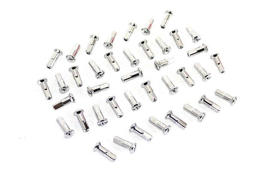 V-Twin Stainless Steel 40 Spoke Nipple Set for Harley Davidson WL