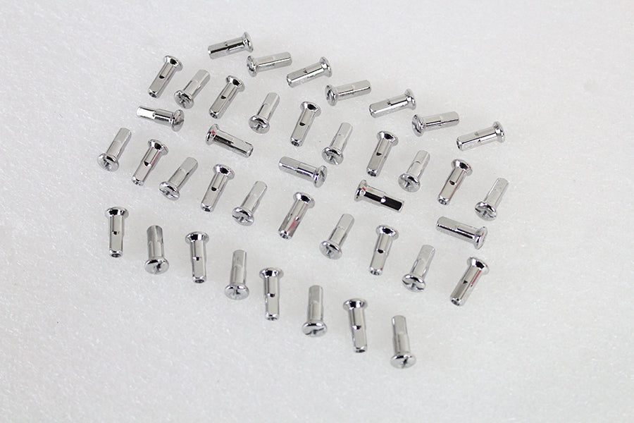 V-Twin Stainless Steel 40 Spoke Nipple Set for Harley Davidson WL