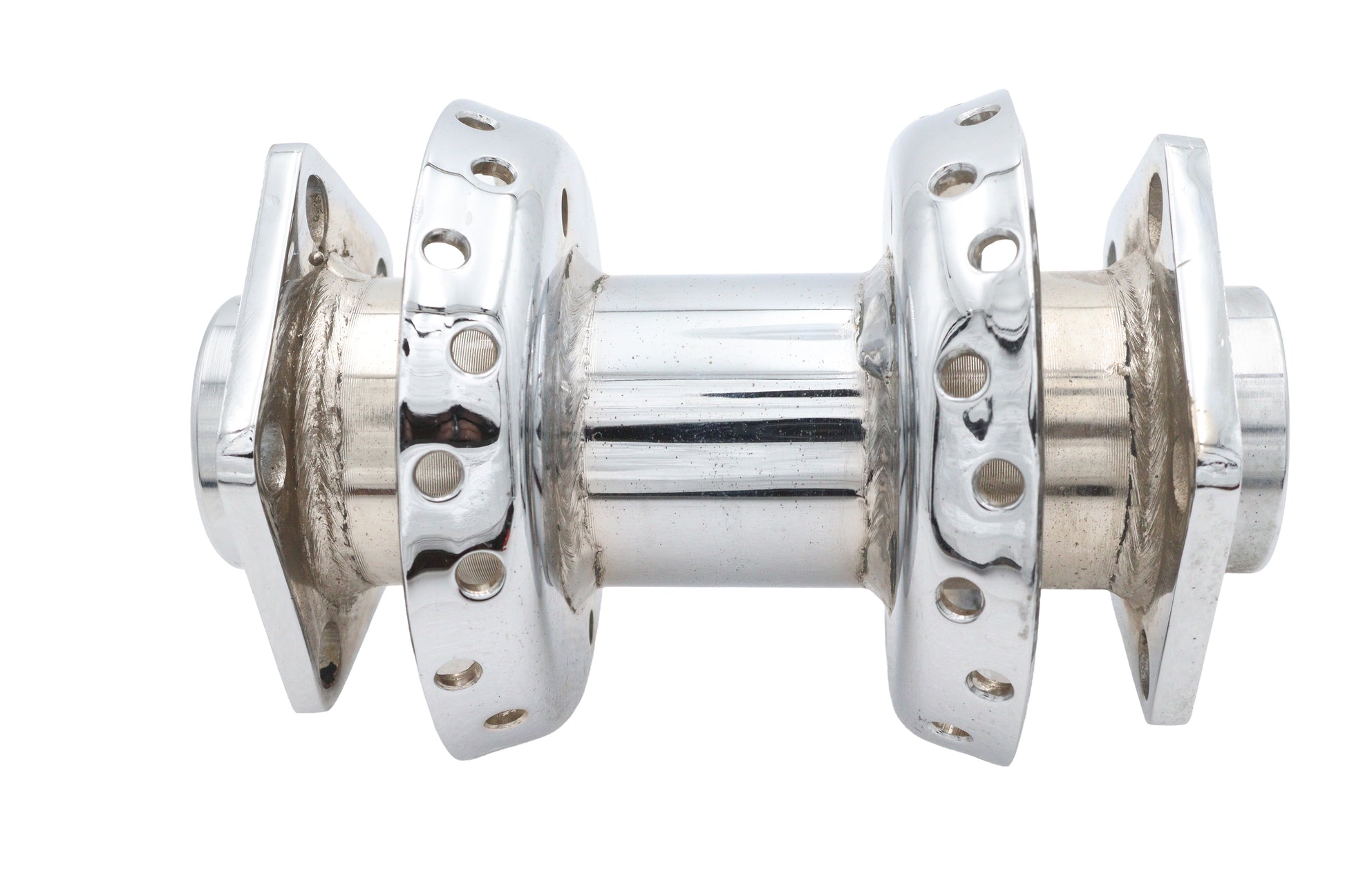 V-Twin Factory Sample Chrome Wheel Hub with 3/4 inch Bearings - Fits Harley Davidson 1974-1984 FX and FL Models
