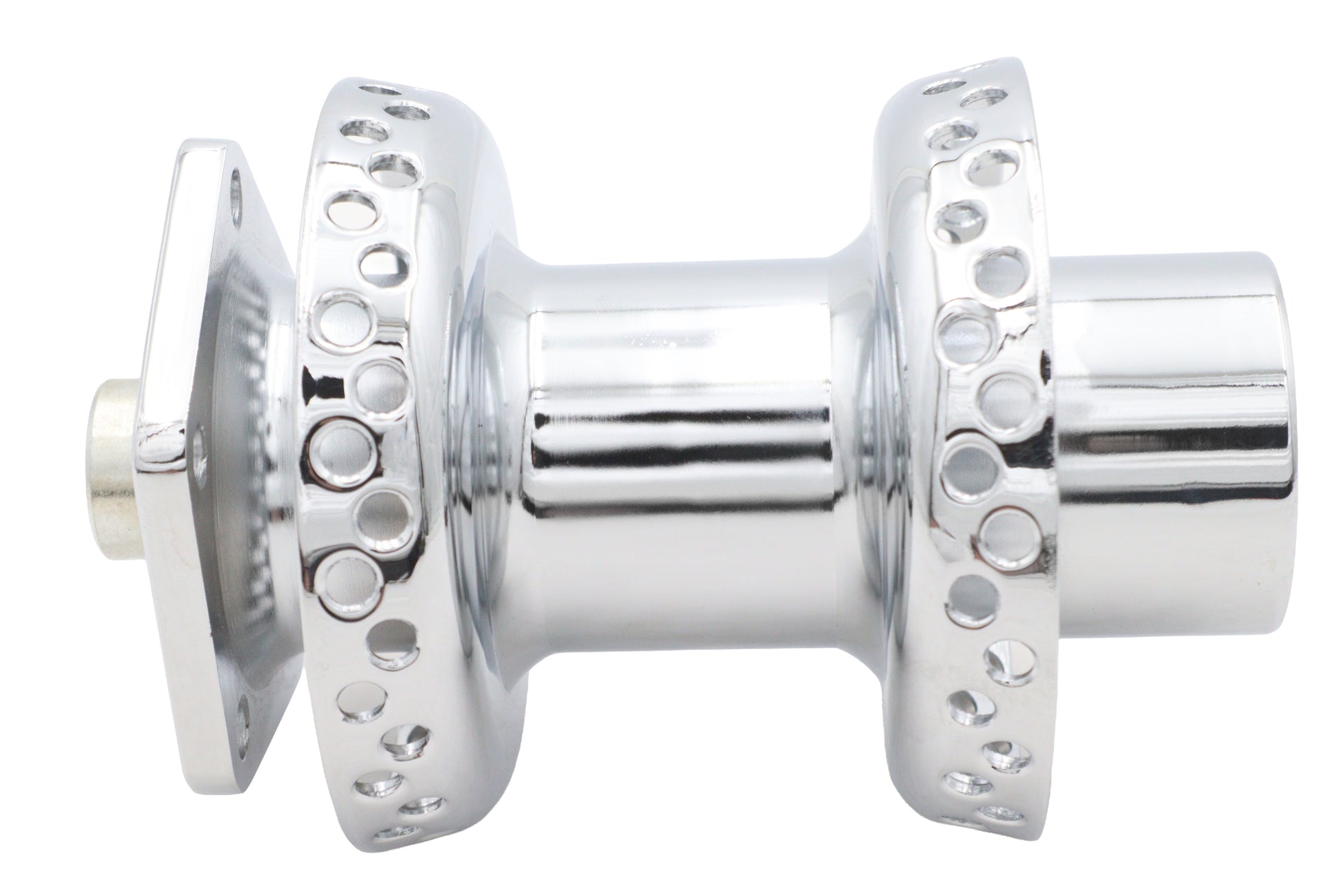 Ultima Chrome Front Wheel Hub for Harley Davidson with 3/4 Inch Bearings Part Number 33-214