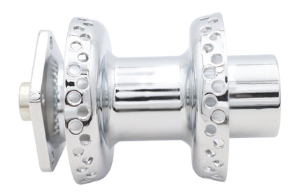 Ultima Chrome Front Wheel Hub for Harley Davidson with 3/4 Inch Bearings Part Number 33-214
