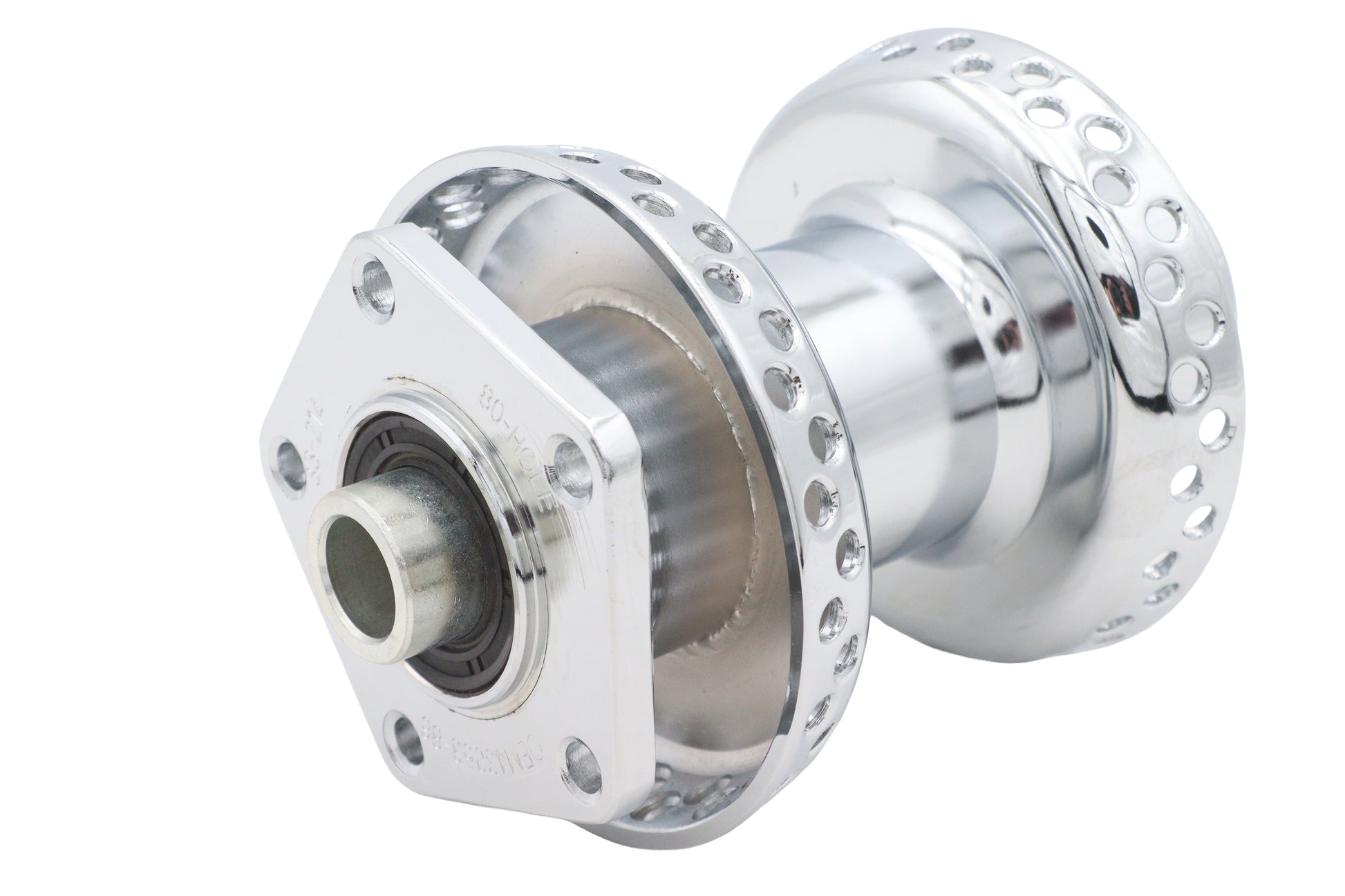 Ultima Chrome Front Wheel Hub for Harley Davidson with 3/4 Inch Bearings Part Number 33-214