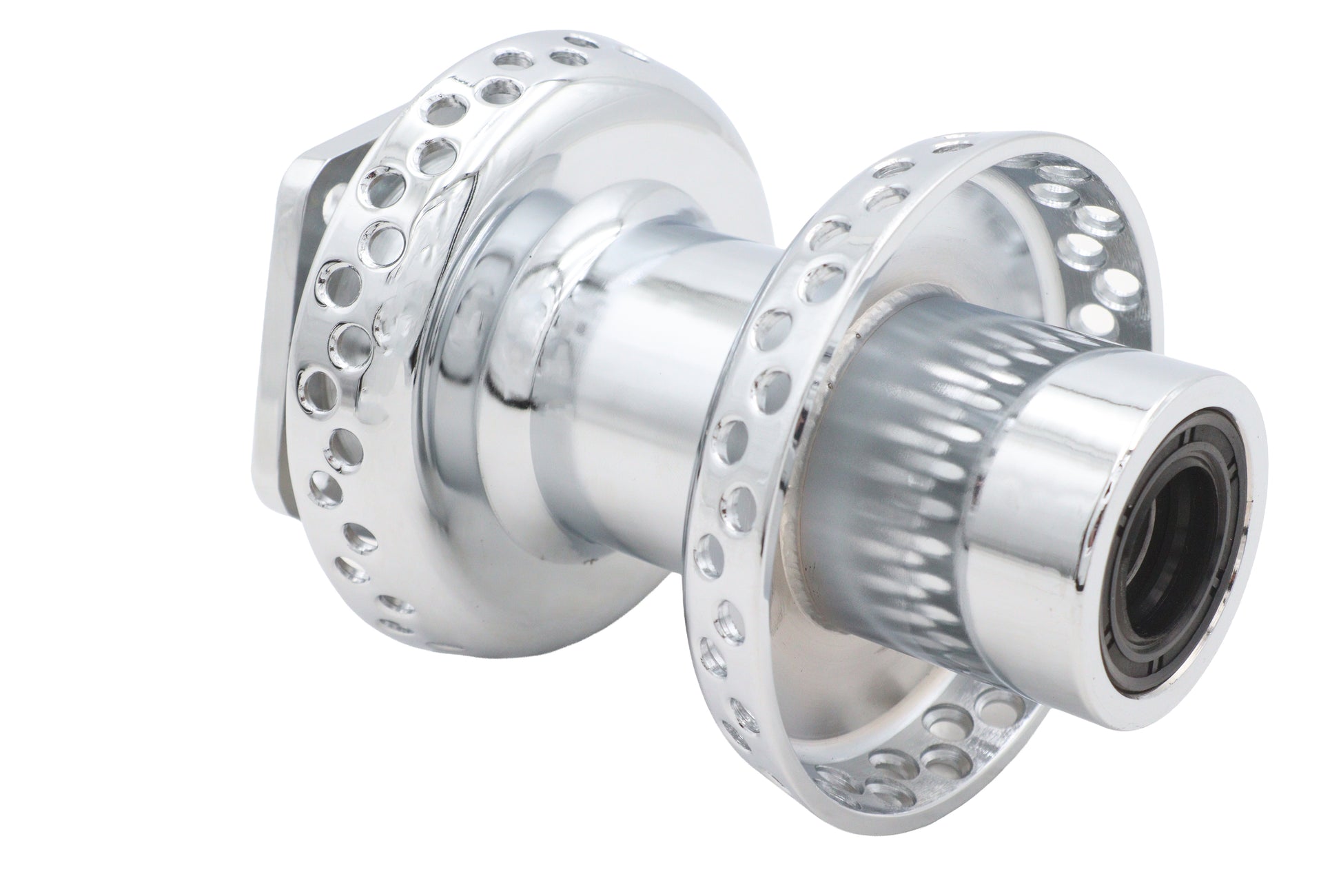 Ultima Chrome Front Wheel Hub for Harley Davidson with 3/4 Inch Bearings Part Number 33-214