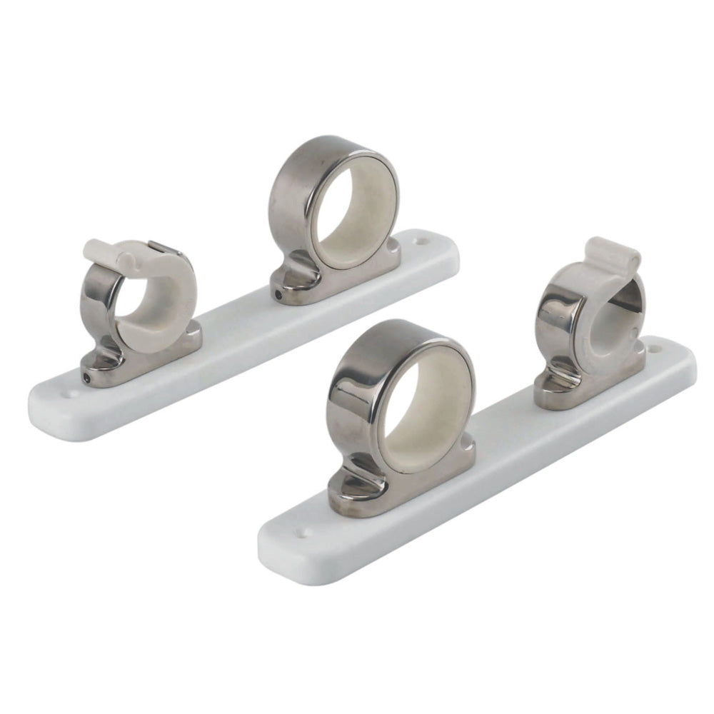 TACO Marine F16-2751-1 2-Rod Hanger with Poly Rack in Polished Stainless Steel