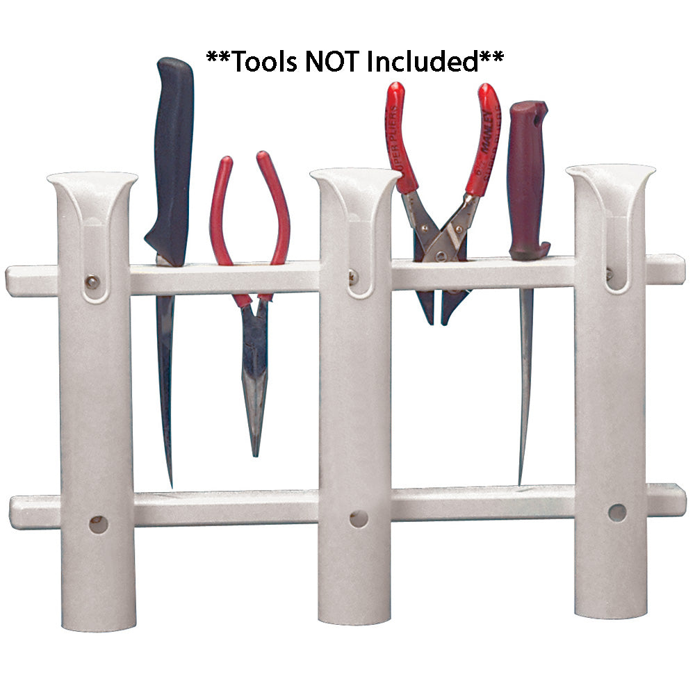 TACO Marine 3-Rod Poly Rod Rack Deluxe White - Durable Marine Storage Solution