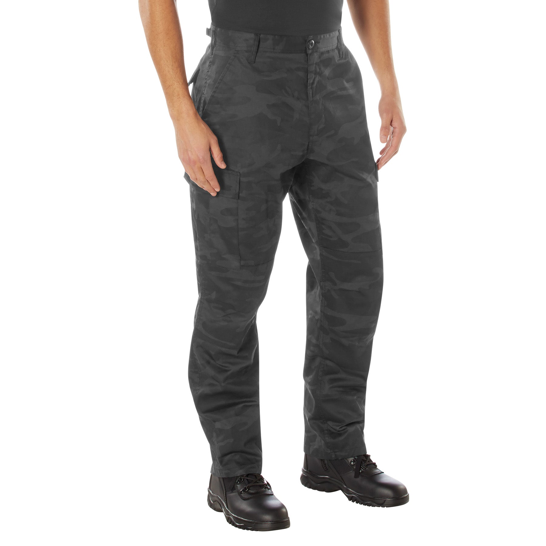 Rothco Color Camo Tactical BDU Pants Midnight Black Camo Size Large