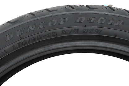 Dunlop D401 100/90H x 19 Inch Blackwall Motorcycle Tire with Advanced Tread Pattern and Wet Grip Enhancement