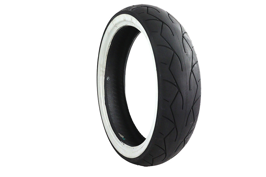 Vee Rubber 130/70H X 18 Inch Whitewall Tire with 1 Inch Whitewall Width