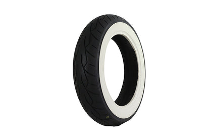 Vee Rubber MT90HB X 16 inch Whitewall Front Tire - Classic Style with 2-1/8 Inch Whitewall Width