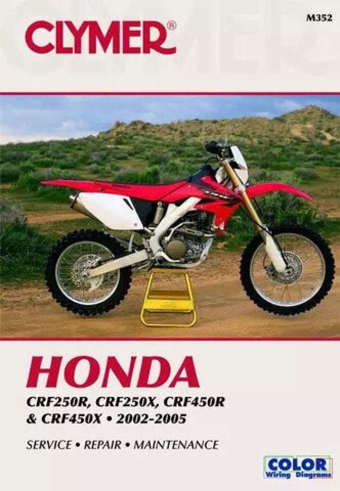 Clymer Service Manual for Honda CRF250R, CRF250X, CRF450X, and CRF450R (2002-2005) - Part CM352