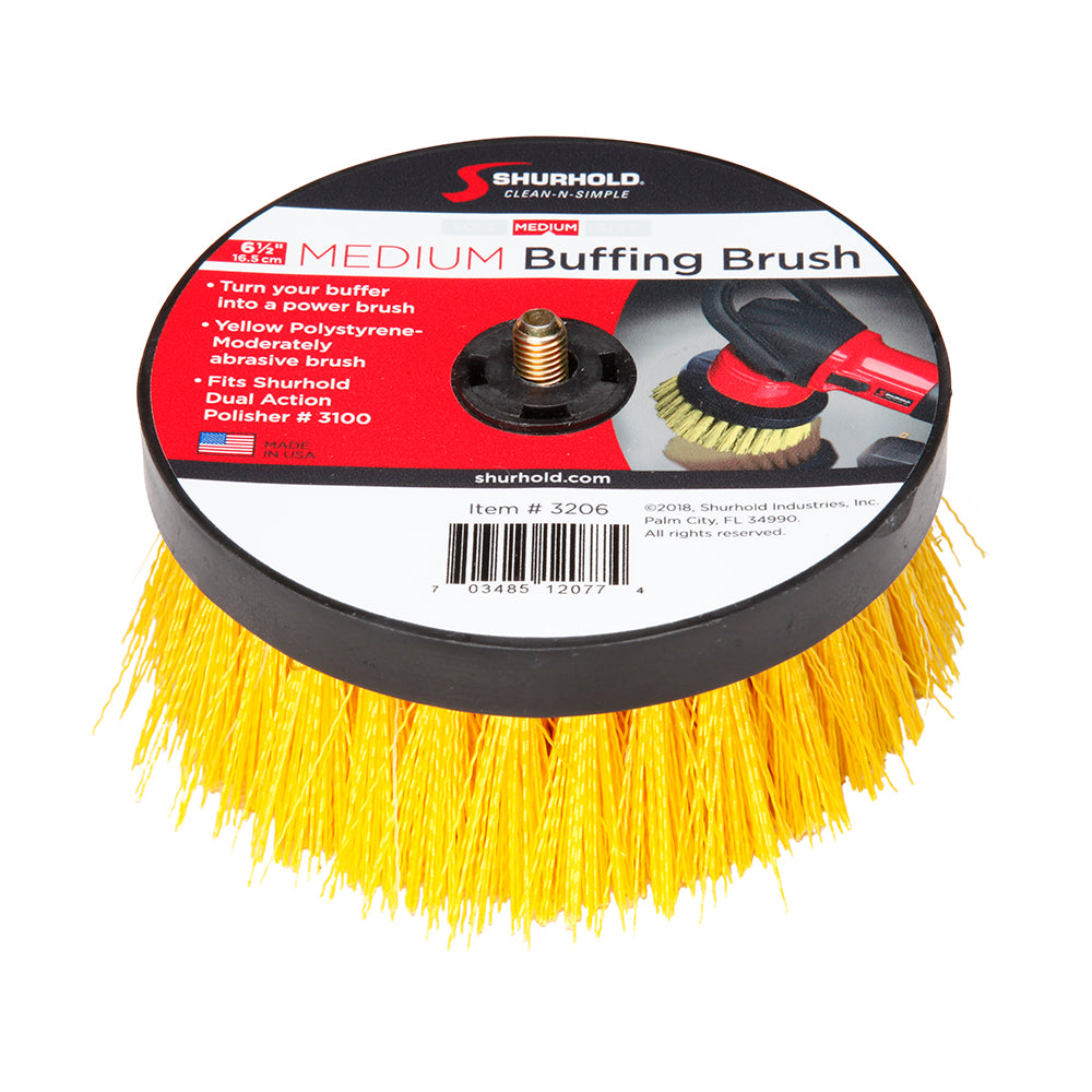 Shurhold 6-Inch Medium Buffing Brush for Dual Action Polishers - Part Number 3206
