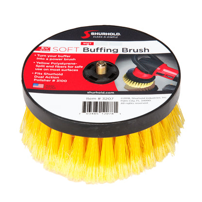 Shurhold 3207 Soft Buffing Brush for Dual Action Polisher - 6-1/2 inch yellow polystyrene fibers