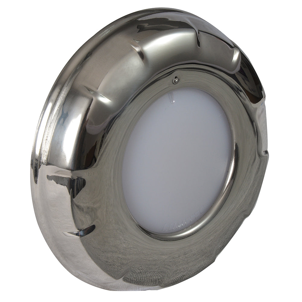 Lumitec Aurora LED Dome Light with Polished Stainless Steel Finish and 2-Color White/Blue Dimming