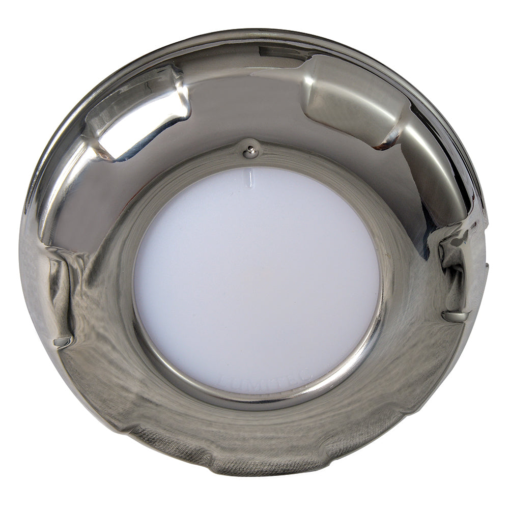 Lumitec Aurora LED Dome Light in Polished Stainless Steel Finish with 2-Color White and Red Dimming