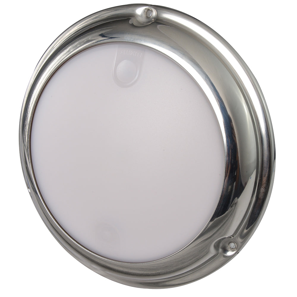 Lumitec TouchDome Dome Light with Polished Stainless Steel Finish and 2-Color White/Red Dimming