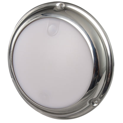 Lumitec TouchDome Dome Light with Polished Stainless Steel Finish and 2-Color White/Red Dimming