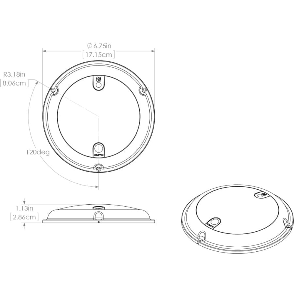 Lumitec TouchDome Dome Light with Polished Stainless Steel Finish and 2-Color White/Red Dimming