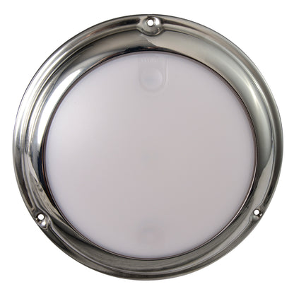 Lumitec TouchDome Dome Light with Polished Stainless Steel Finish and 2-Color White/Red Dimming