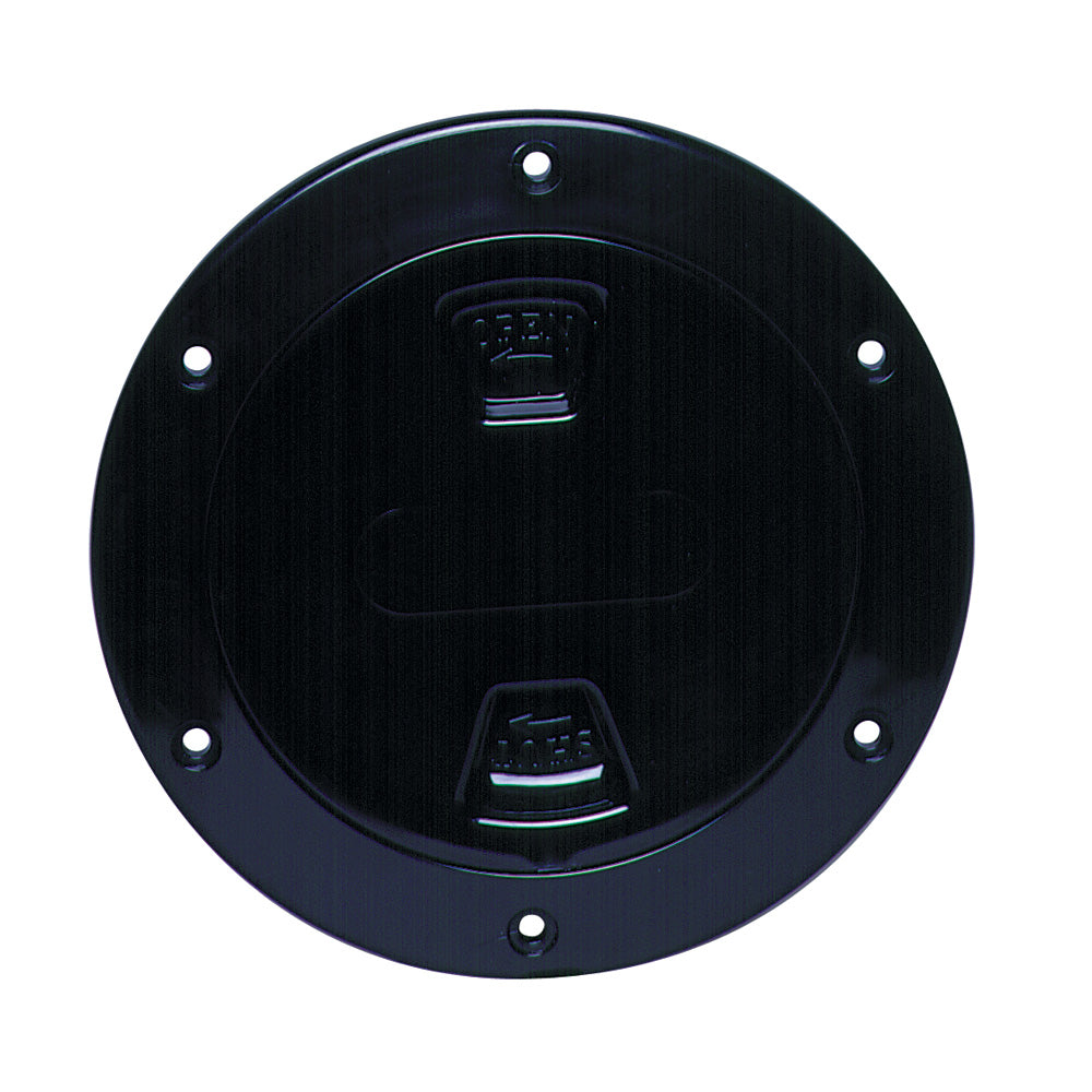 Beckson Marine 4-Inch Smooth Center Screw-Out Deck Plate - Black