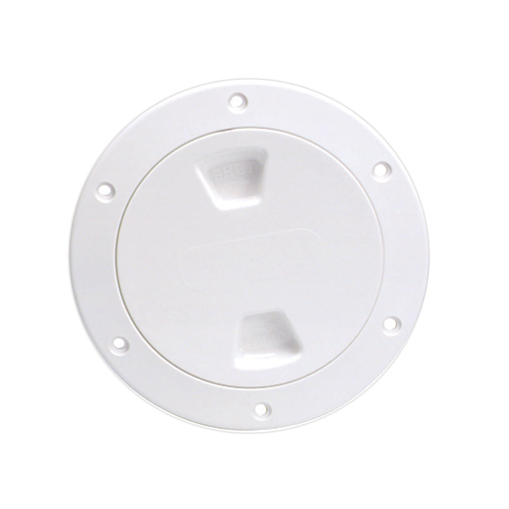 Beckson Marine 4-Inch Screw-Out Deck Plate - White, Model DP40-W