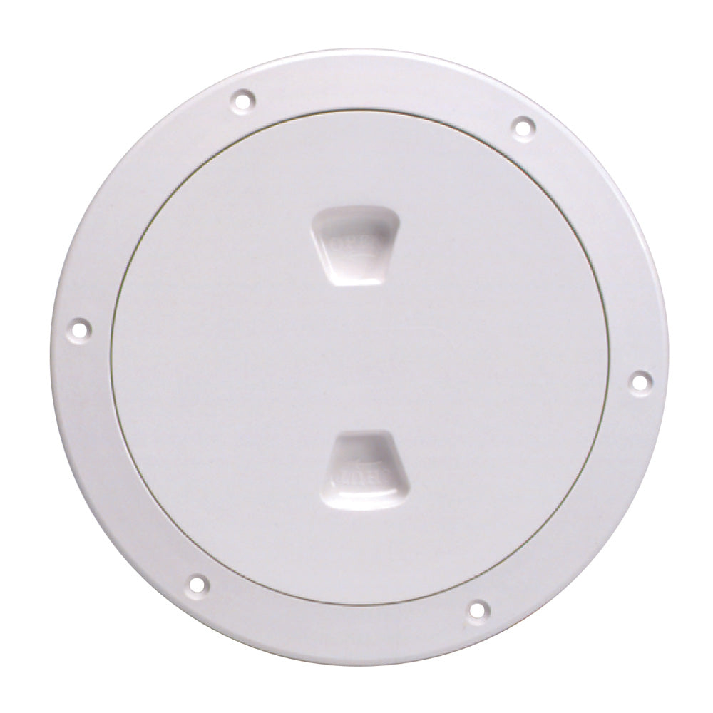 Beckson Marine 6-Inch Smooth Center Screw-Out Deck Plate - White