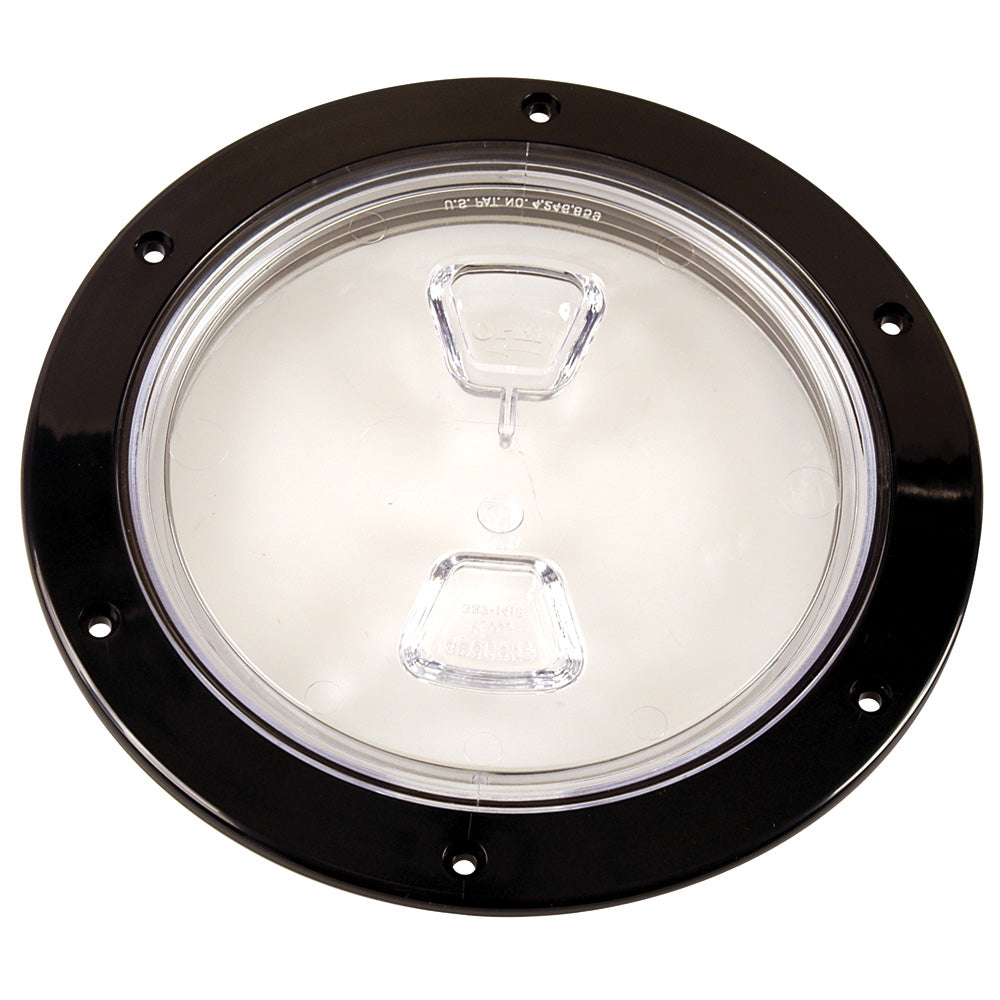 Beckson Marine 6-Inch Clear Center Screw-Out Deck Plate - Black