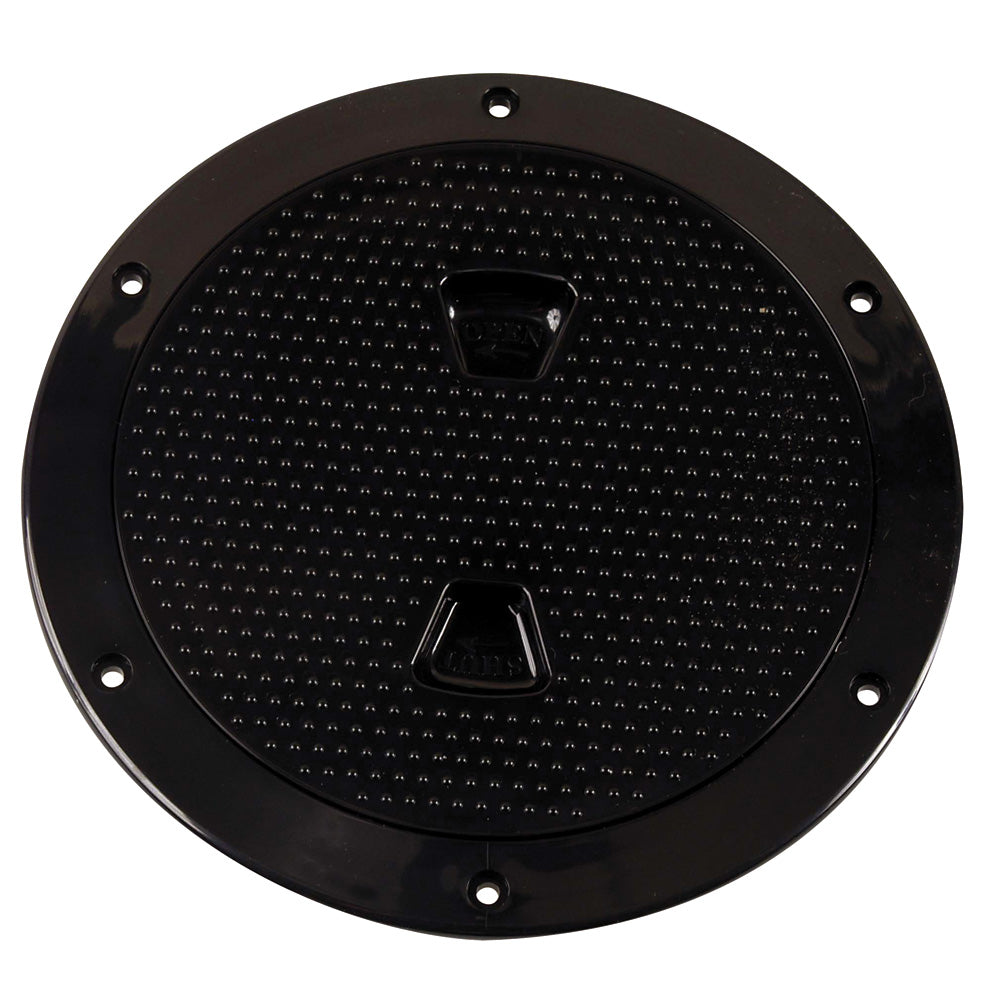 Beckson Marine 6-Inch Non-Skid Screw-Out Deck Plate - Black (Part No. DP62-B)