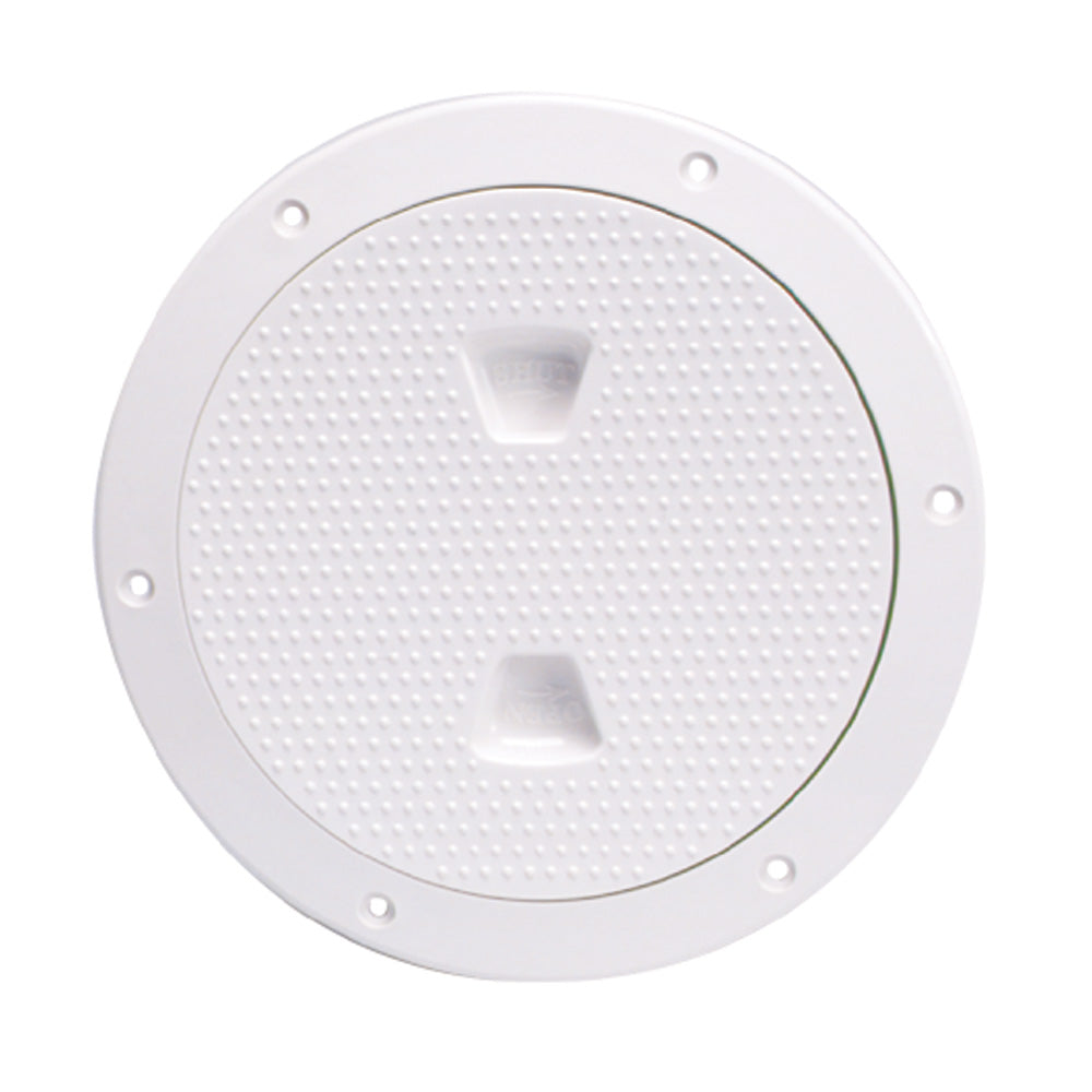 Beckson Marine 6-inch Non-Skid Screw-Out Deck Plate - White
