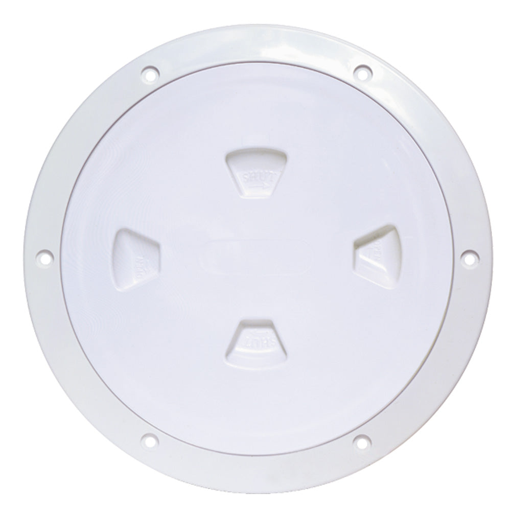 Beckson Marine 8-Inch Smooth Center Screw-Out Deck Plate - White