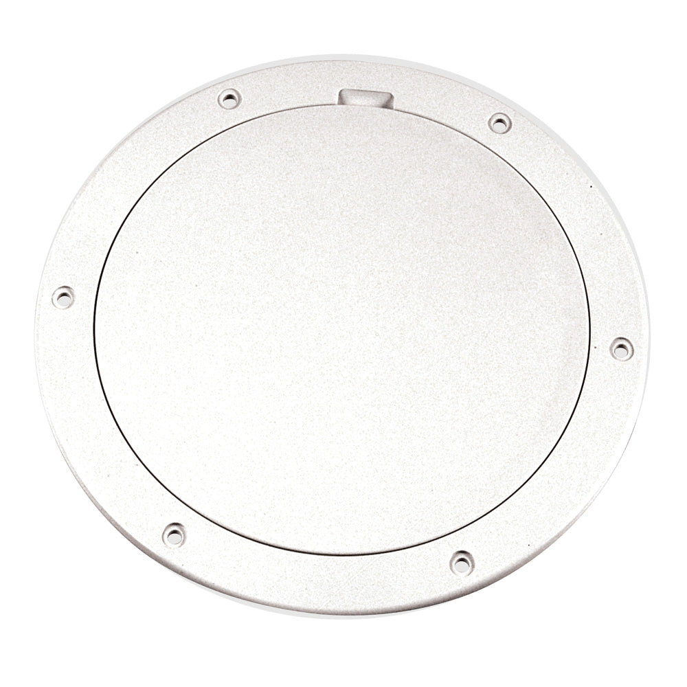Beckson Marine 6-inch Smooth Center Pry-Out Deck Plate - White, Part Number DP61-W