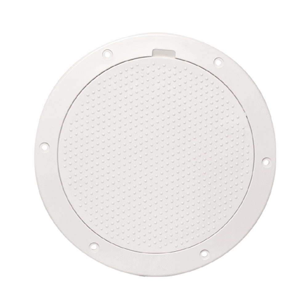 Beckson Marine 6-Inch Non-Skid Pry-Out Deck Plate - White
