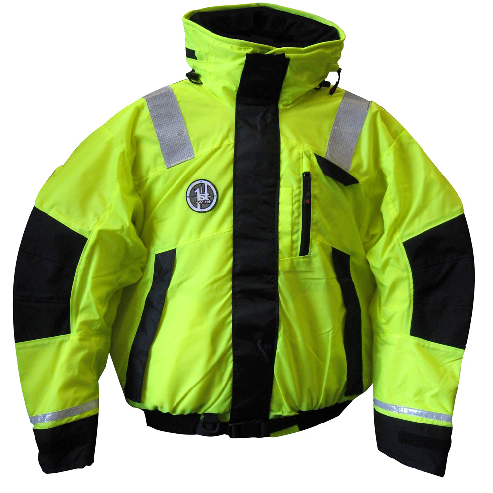 First Watch AB-1100 Flotation Bomber Jacket - Hi-Vis Yellow/Black, Large