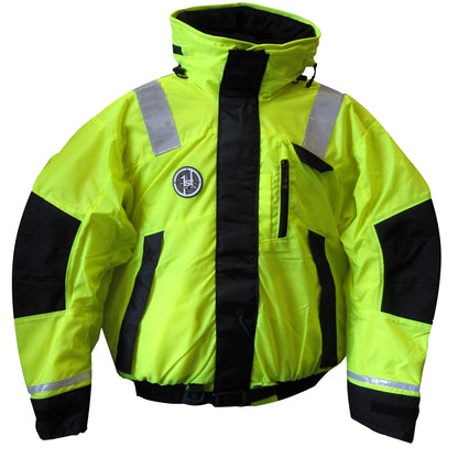 First Watch AB-1100 Flotation Bomber Jacket - Hi-Vis Yellow/Black, Large