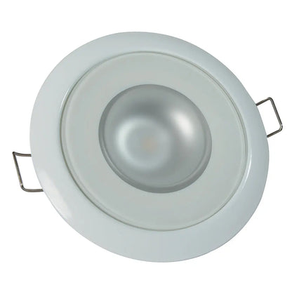 Lumitec Mirage Flush Mount Down Light with Glass Finish and White Bezel – Non-Dimming, 145 Lumens