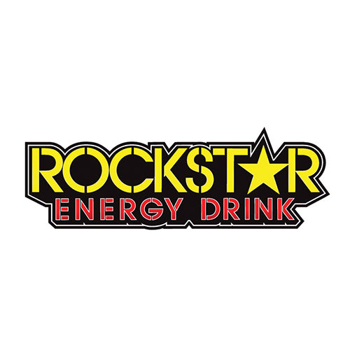 Factory Effex FX 2015 1' Die-Cut Stickers Rockstar Text Logo in Yellow - Part Number 15-94720
