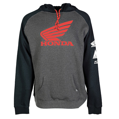 Factory Effex Honda Wing Pullover in Charcoal-Black - Size M