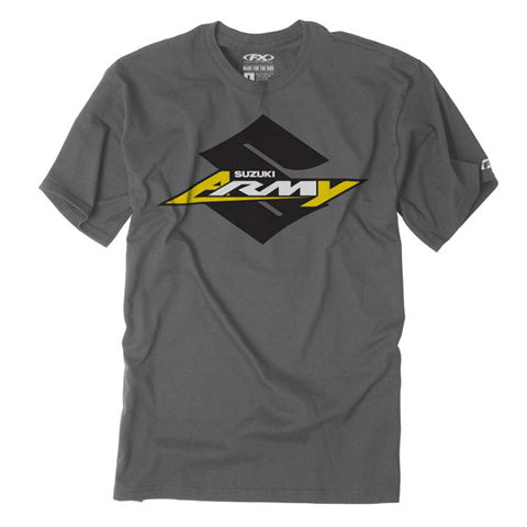 Factory Effex Suzuki Army Youth T-Shirt in Charcoal, Medium - Durable and Comfortable Apparel