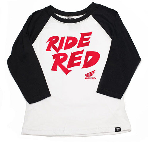 Factory Effex Honda Ride Red Baseball Shirt with Black and White Details - Large