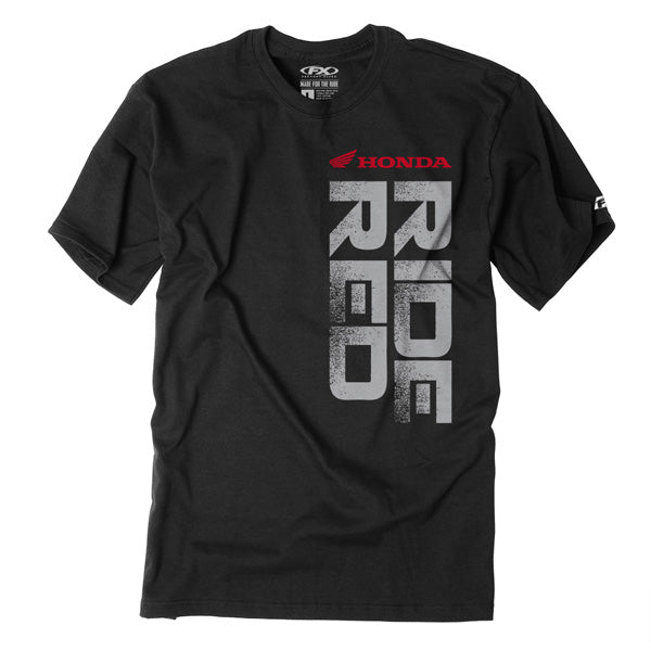 Factory Effex Honda Ride Red Vert T-Shirt in Black (Medium)