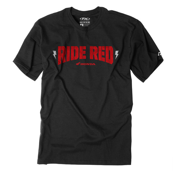 Factory Effex Honda Ride Red Bolt T-Shirt in Black (Size M)