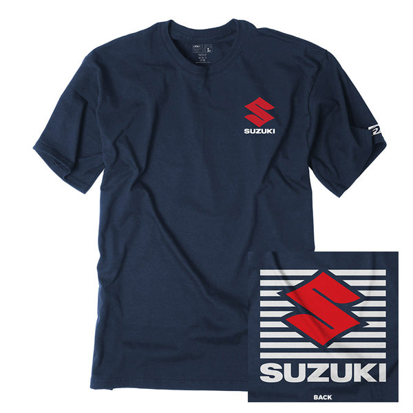 Factory Effex Suzuki Shutter T-Shirt in Navy (Medium) - Durable Motorcycle Apparel