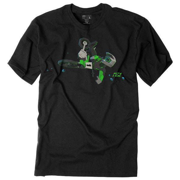 Factory Effex FX Moto Kids Green Youth T-Shirt in Black (Medium)