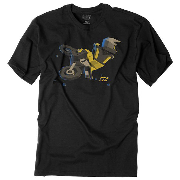 FACTORY EFFEX FX Moto Kids Yellow Youth T-Shirt in Black (XL) - Motorcycle Apparel for Young Riders