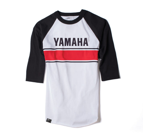 Factory Effex FX Yamaha Vintage Baseball T-Shirt – White and Black, XXL
