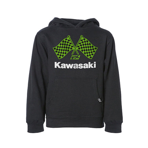 Factory Effex Kawasaki FinishLine Youth Pullover in Black - Part Number 23-88122