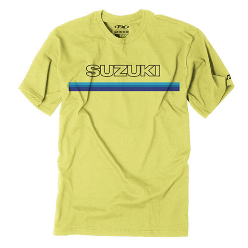 Factory Effex Suzuki Throwback T-Shirt in Yellow, Large - Comfortable and Stylish Motorcycle Apparel