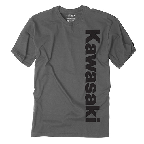Factory Effex Kawasaki Vertical T-Shirt in Charcoal - Large